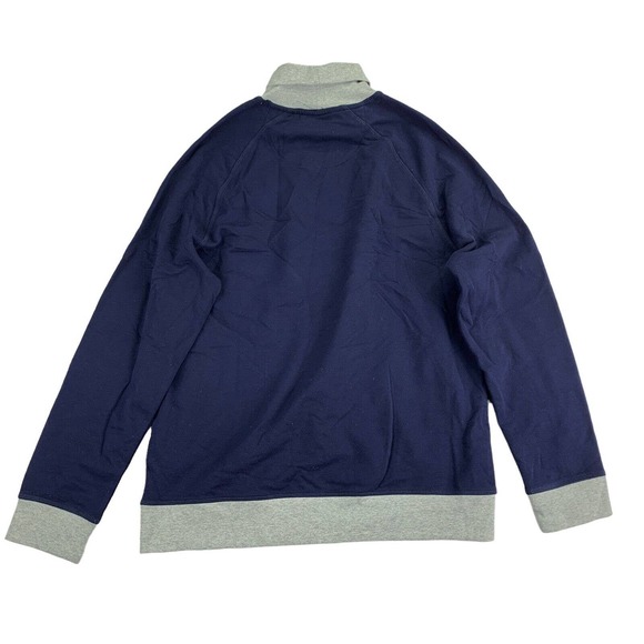 Club Room Mens Fleece Long Sleeve Colorblock Turtleneck Sweater Navy Blue M - Picture 4 of 4
